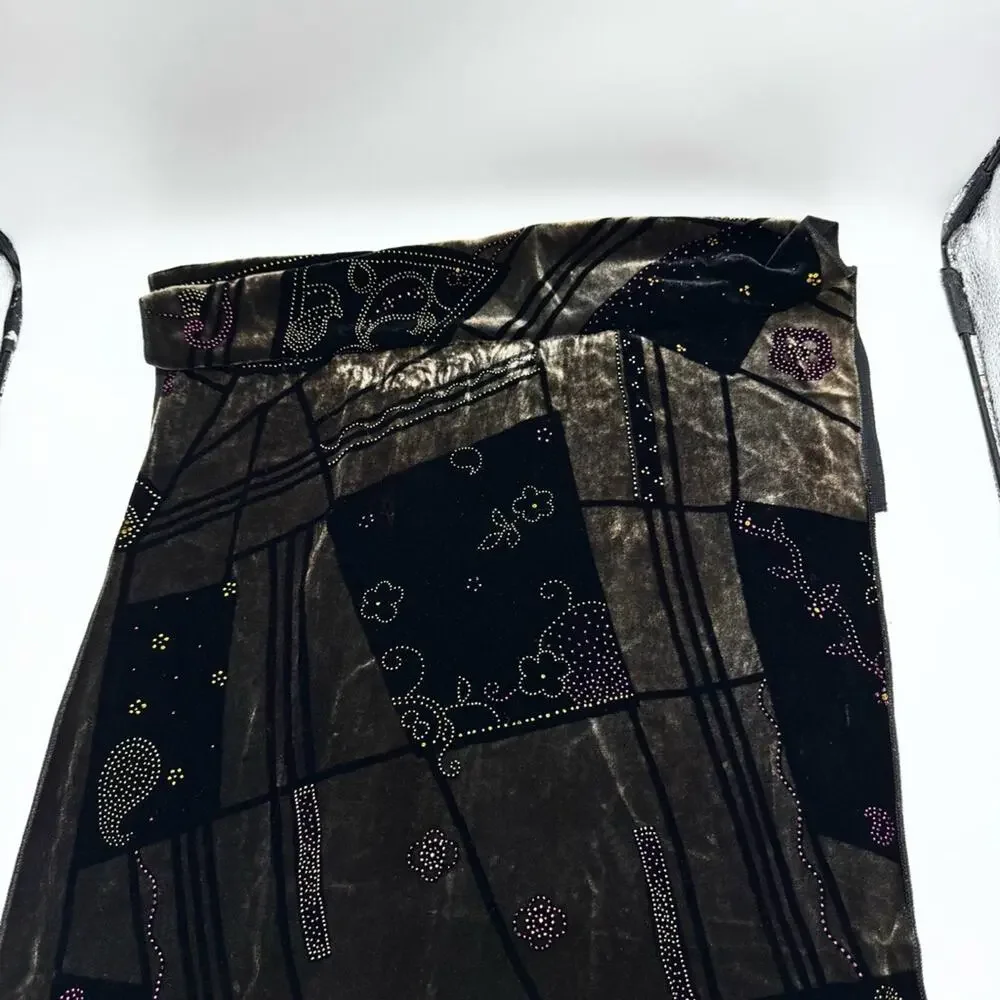 Velvet‎ Made in Italy Silk Blend Dark Romantic Whimsigoth Wrap Scarf Office Glam